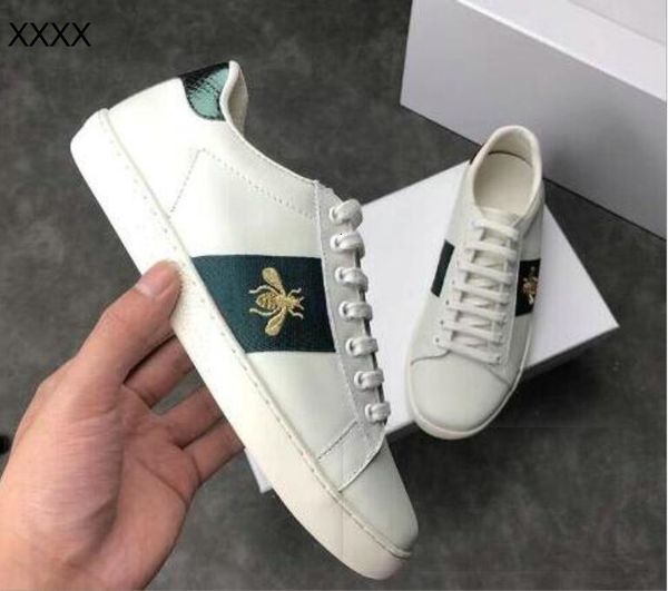 

2021 stripe new shoes ace embroidered mens leather women woman man casual ace shoes rgt-c34, Black