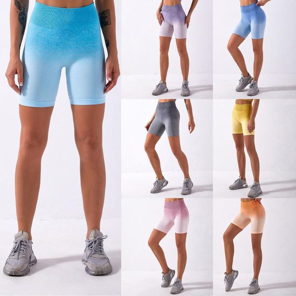 

yoga outfits women's leggings push up high waist pants tie-dye seamless wear sports running shorts calzones mujer, White;red