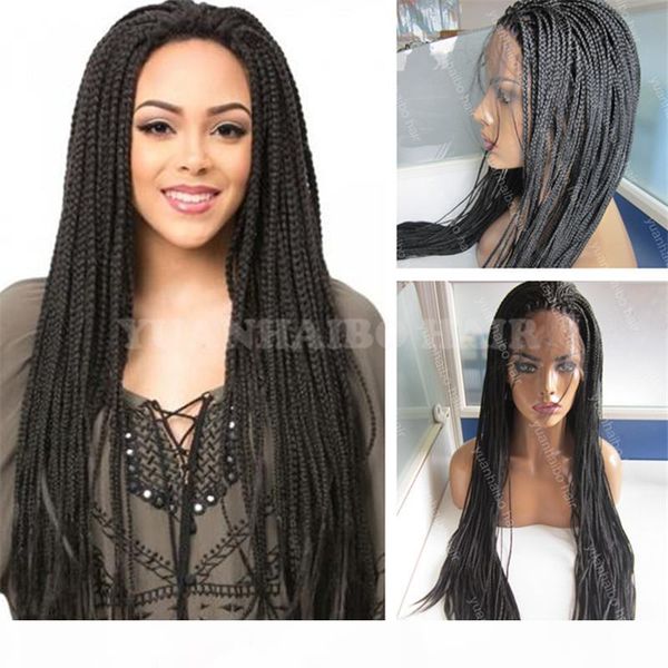 

black color kinky braiding hair synthetic lace front wig for black women ing