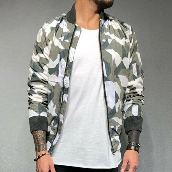 

men casual camouflage trench outwear zip up bomber waterproof jacket baseball coat, Black;brown