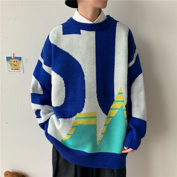 

2021 new fashion o-neck sweater men's hip hop streetwear pull oversized -5xl long sleeves pullover for autumn spring winter 3evx, White;black