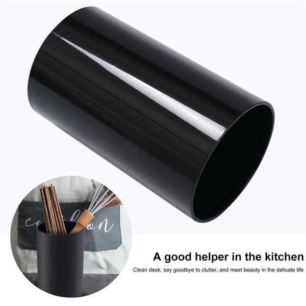 

modern kitchen storage cylinder black plastic chopsticks holder tableware drying canister cutlery organizer storage rack1