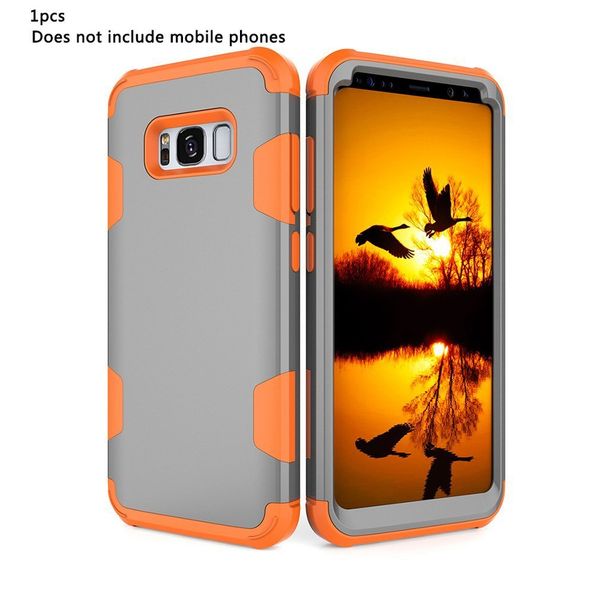 

2-in-1 contrast color robot anti-drop mobile phone case plus for samsung s8