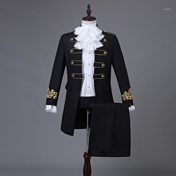 

european grand court performance costumes, men's dress, tuxedo, command costume.1, White;black