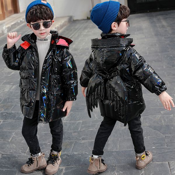 

boys' thickened down 2020 new winter clothes children's cotton padded jacket coat, Blue;gray
