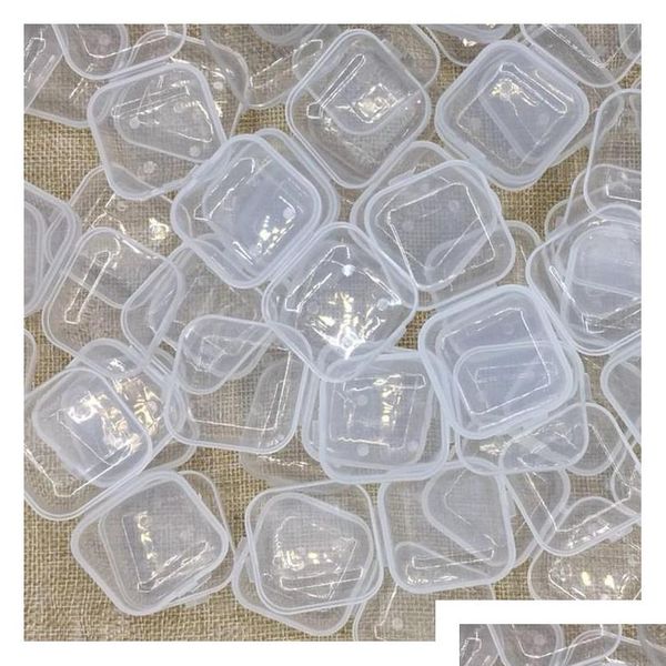 

100pcs square mini plastic storage containers clear empty box case with lids small box jewelry earplugs storag sqczlo wphome