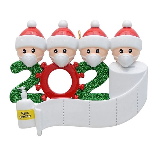 

diy 2020 quarantine birthdays party decoration gift blessing christmas tree santa with mask pendant decor family ornament hha1554 118c