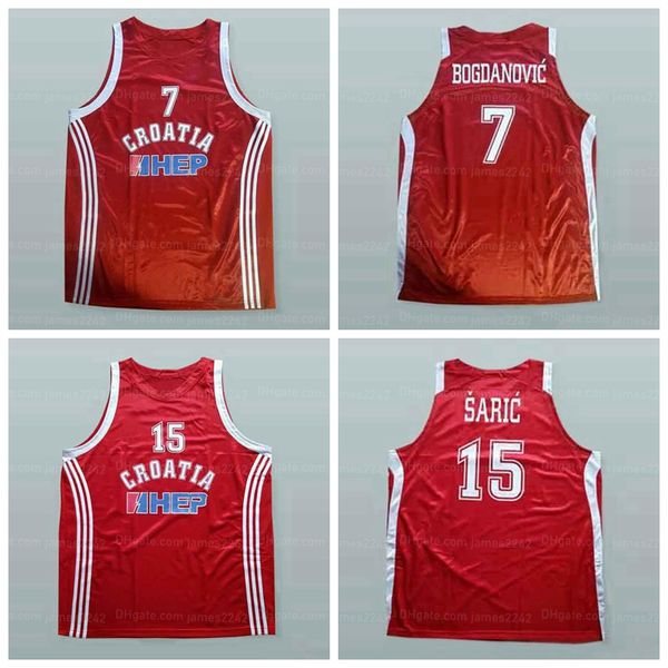 Custom Bojan Bogdanovic #7 Дарио Сарик #15 баскетбол Джерси мужской Эд красный любой номер номера S-4XL