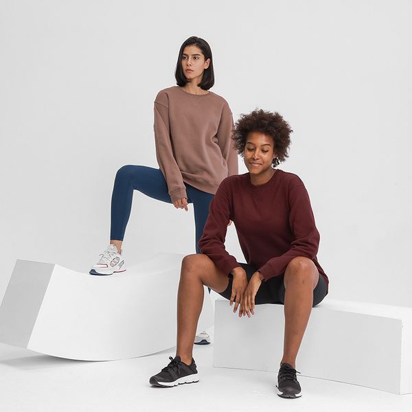 

yoga loose fit long sleeve warm sweater gym clothes women running fitness sports casual coat hoodies shirts match for yoga leggings sale