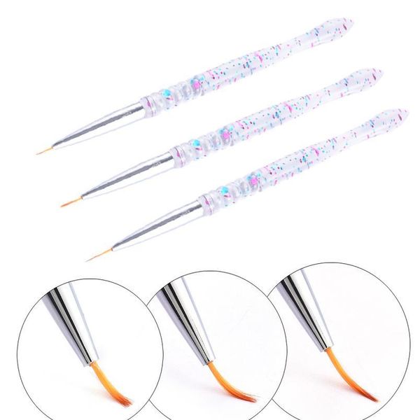 

3pcs/set nail art dotting drawing painting pen hook flower carving nail pen beauty makeup tool liner polish brush acc jllxeq, Silver