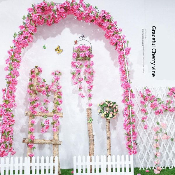 

spr cherry blossom wisteria garland hanging flower bouquet wedding ceremony decor silk wisteria vine wedding arch floral decor1
