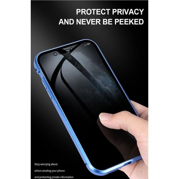 

magnetic privacy glass case for iphone 12 11 pro max se anti-spy 360 protective magnet case for iphone xs jllpht