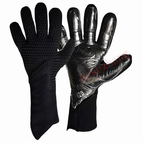 

4mm latex goalkeeper gloves no finger protection thickened soccer goalie gloves professional football goalkeeper gloves, Black