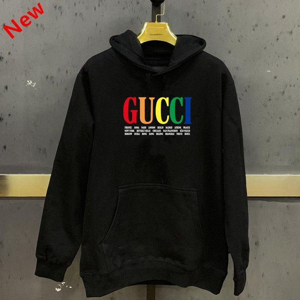 

gÃºcci 2020 new hoodies sweatshirts couple solid color coats hooded sweater jacket fashion hip hop hoodie, Black