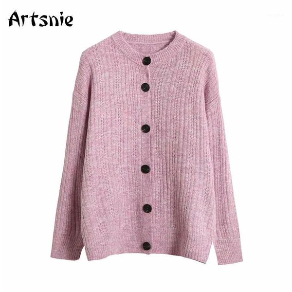 

artsnie preppy casual pink oversized cardigans women winter warm o neck long sleeve pull femme hiver sweater sweet cardigans1, White