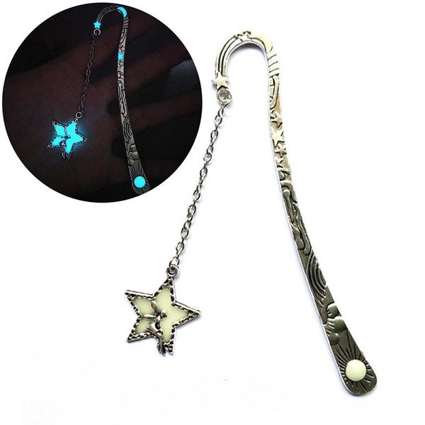 

bookmark star flying man whale tail luminous glow in the dark metal book marker gifts