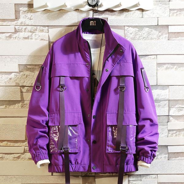 

chic mens safari style jacket loose boys coat zipper up students coats cargo casual jackets big size s-5xl s691, Black;brown