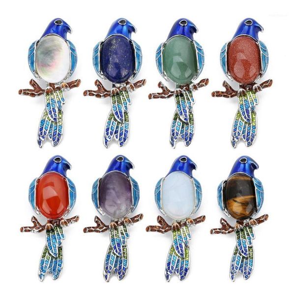 

pins, brooches lovely animal parrot women 68x32mm natural tiger eye stone cabochons pins badges brooch party jewelry accessories1, Gray