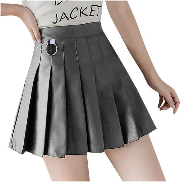 

skirts women high waist pleated skirt sweet cute girls dance mini cosplay solid color female culottes short, Black