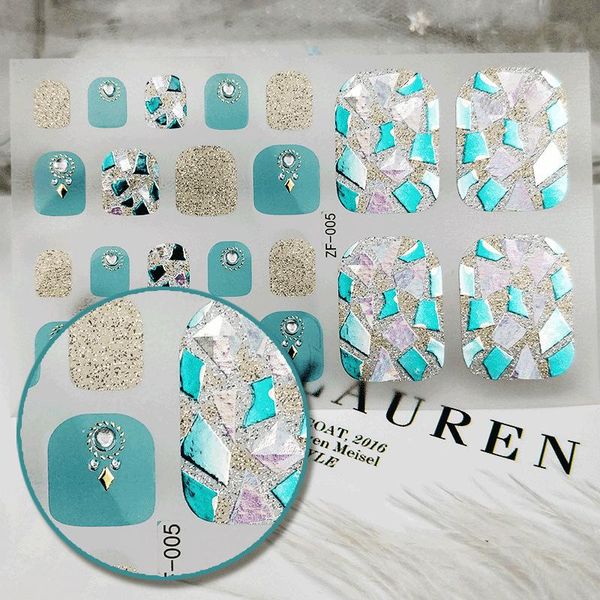 

nail art decorations 3d drill foot paste laser three-dimensional gilding sticker manicure summer varnish, Silver;gold