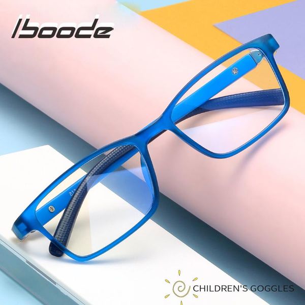 

sunglasses iboode square kids glasses frame baby anti-blue ray goggle vintage ultra light eyeglasses boy girl computer optical lens, White;black