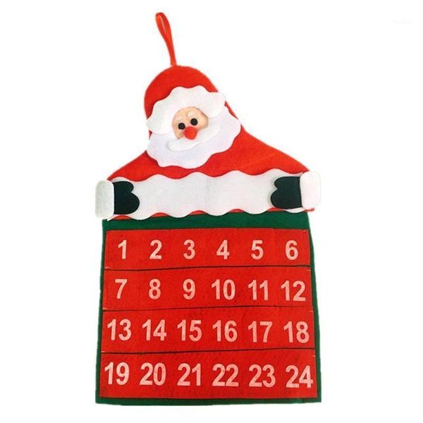 

santa claus calendar advent countdown ornament merry christmas xmas calendar decorations hanging banner pendant decorations1