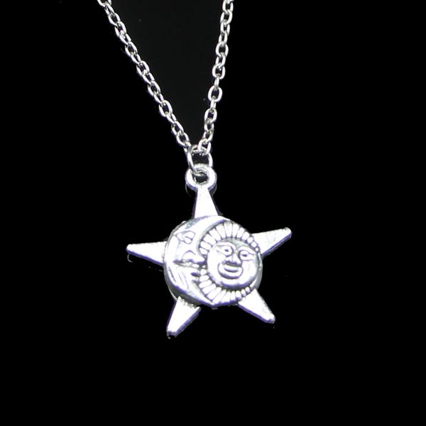Moda 27 * 23mm Sun Moon Star Collana con pendente a catena a maglia per collana girocollo femminile Gioielli creativi regalo per feste