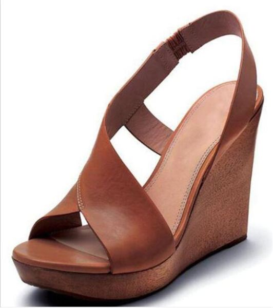 

summer shoes woman for ladies 2020 pu peep toe concise wedge heel sandals wedges with buckle shoes platform sandals sandalias, Black