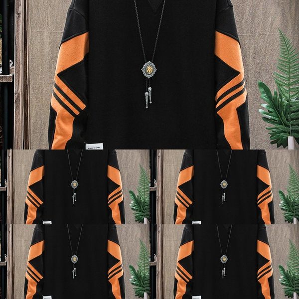 

kwpsb модный свитер цвета соответствие корейский спорта sweaterstyle свитер отдыха весной и осенью новый раунд шеи длинный рукав молодежи ма, Black
