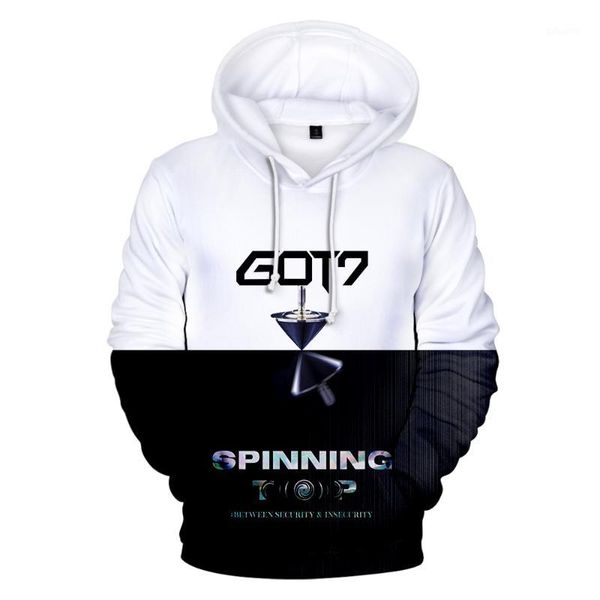

got7 hoodies 3d print casual got7 men/women sweatshirts harajuku long sleeve warm hooded plus size1, Black