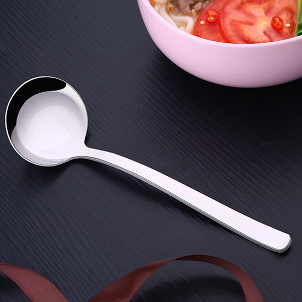 

нержавеющая сталь серебро суп ложка длиннее ручка ковш scoop кухня кулинария