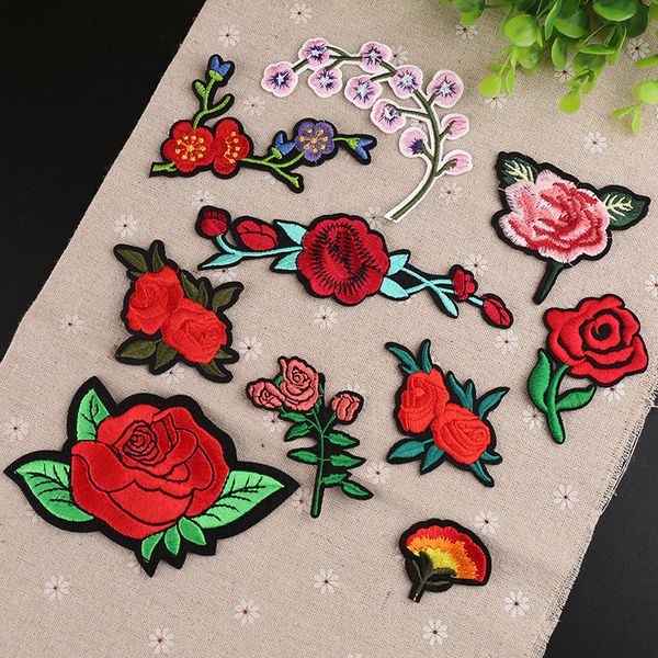 

1pcs flower embroidery patch heat transfers iron sew on patches for diy t-shirt clothes stickers decorative appliques 47272