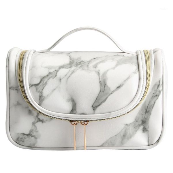 

women organizer insert bag marble cosmetic bag waterproof travel makeup brush storage pouch toiletry wash beaut kit1
