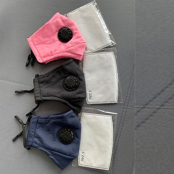 

factoryos5cface anti-dust pink blue masks washable mask reusable pm2.5 breathing valve masks thick 1 carbon filter protective cotto