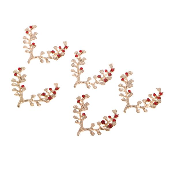 

5 pcs leaves rhinestone button flatback embellishment craft for bridal diy