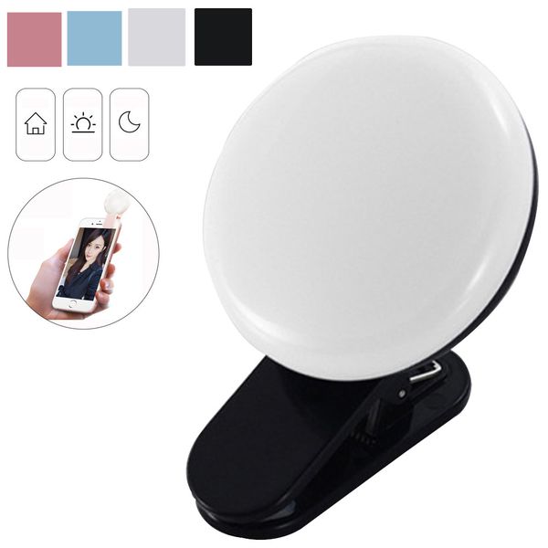 

cute mini portable luxury selfie led camera ring flash fill light for iphone mobile phone drop. 2.25