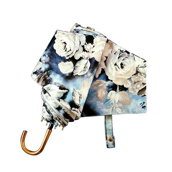 

золотой крючок ручка 3 складной роза серебро клей солнцезащитной женщина зонт портативной солнечный и дождливый зонтик bbytod garden2010