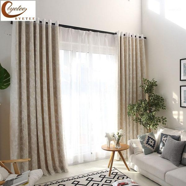 

[byetee] modern kitchen blackout curtains doors for living room bedroom embroidered tulle curtains drapes curtain fabrics1
