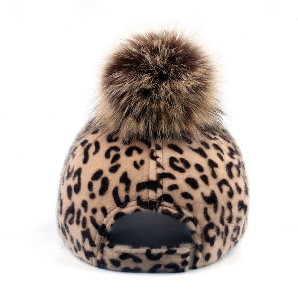 

yarbuu] brand new baseball caps winter cap for women faux fur pompom ball leopard cap children casual snapback hat cap 201014, Blue;gray