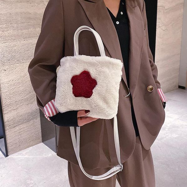 

autumn and winter plush bag female 2020 new fashion messenger small bag korean cute portable wild foreign shoulder
