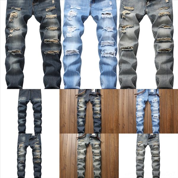 

adcdx hip-hop style harem pants men loose blue jeans leisure jeans homme ripped frayed hole denim washed jeans streetwear comfort man, Black