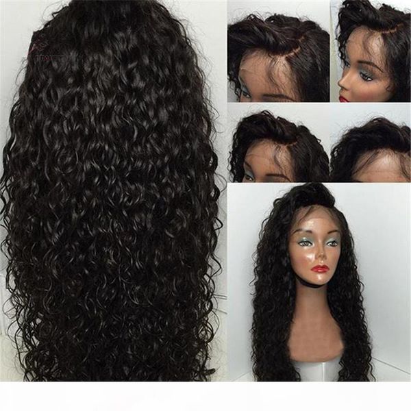 

lace wig human hair full lace wigs loose curly glueless full lace human hair wigs natural hair for african americans, Black;brown