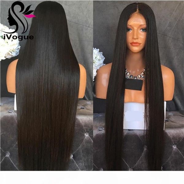 

6a glueless full lace human hair wig brazilian virgin lace front wigs unprocessed long silky straight full lace wig bleach knot, Black;brown