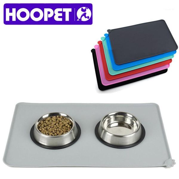 

hoopet waterproof pet mat for dog cat solid color silicone pet pad bowl drinking mat dog feeding easy washing1