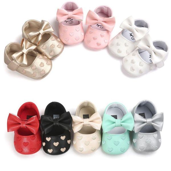 

infant pu leather baby shoes boy girl baby moccasins moccs shoes bow fringe soft soled non-slip footwear heart crib