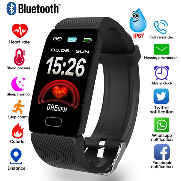 

1.14 band weather display blood pressure heart rate monitor fitness tracker smart watch bracelet waterproof men women kids