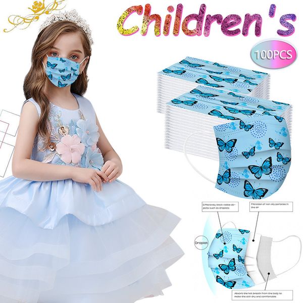 

with children mask 10-100pc design kids disposable masks 3 layers mouth caps washable mondmasker mascarillas
