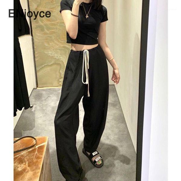 

women loose harem pants women high waist waistband drawstring trousers running sports hip hop pant femme1, Black;white