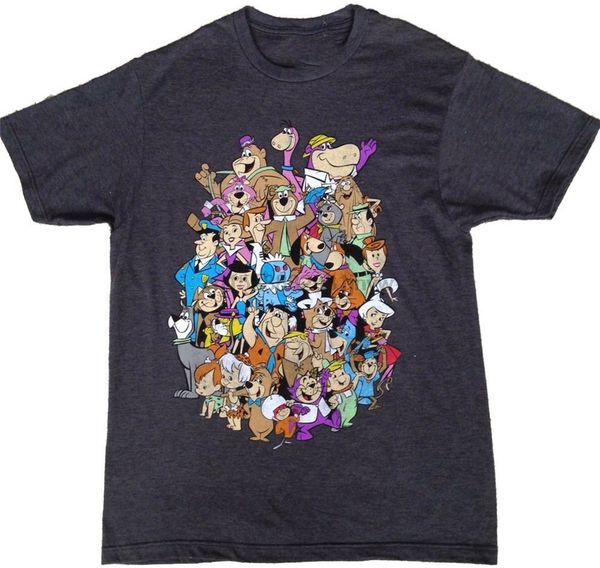 

hanna barbera classic group scharacters t-shirt charcoal retro cartoon tee tee shirt sport hooded sweatshirt hoodie