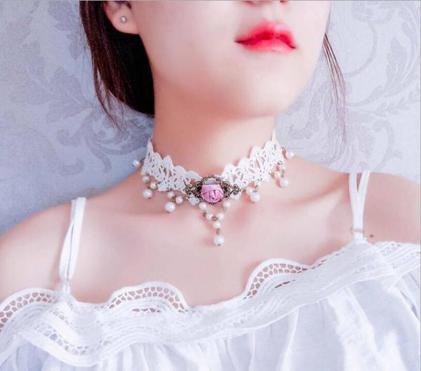 

new white lace necklace for ladies, Golden;silver